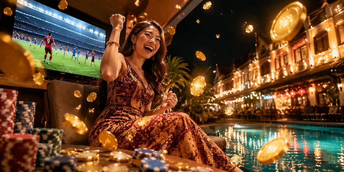 User in batik attire in Ipoh enjoying taxi66 casino rebate bonus