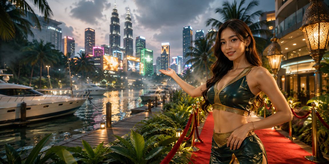 Luxurious Malay-style online casino atmosphere in Kuala Lumpur with taxi66