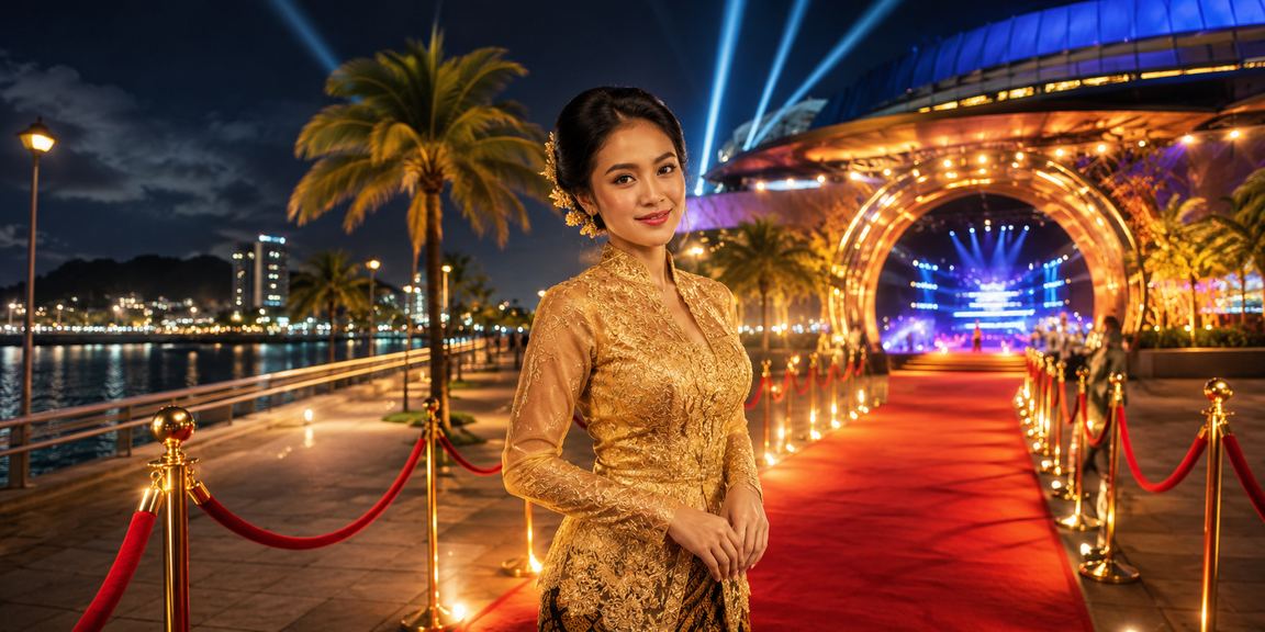 A woman in kebaya enjoying online casino entertainment in Kuantan on her smartphone